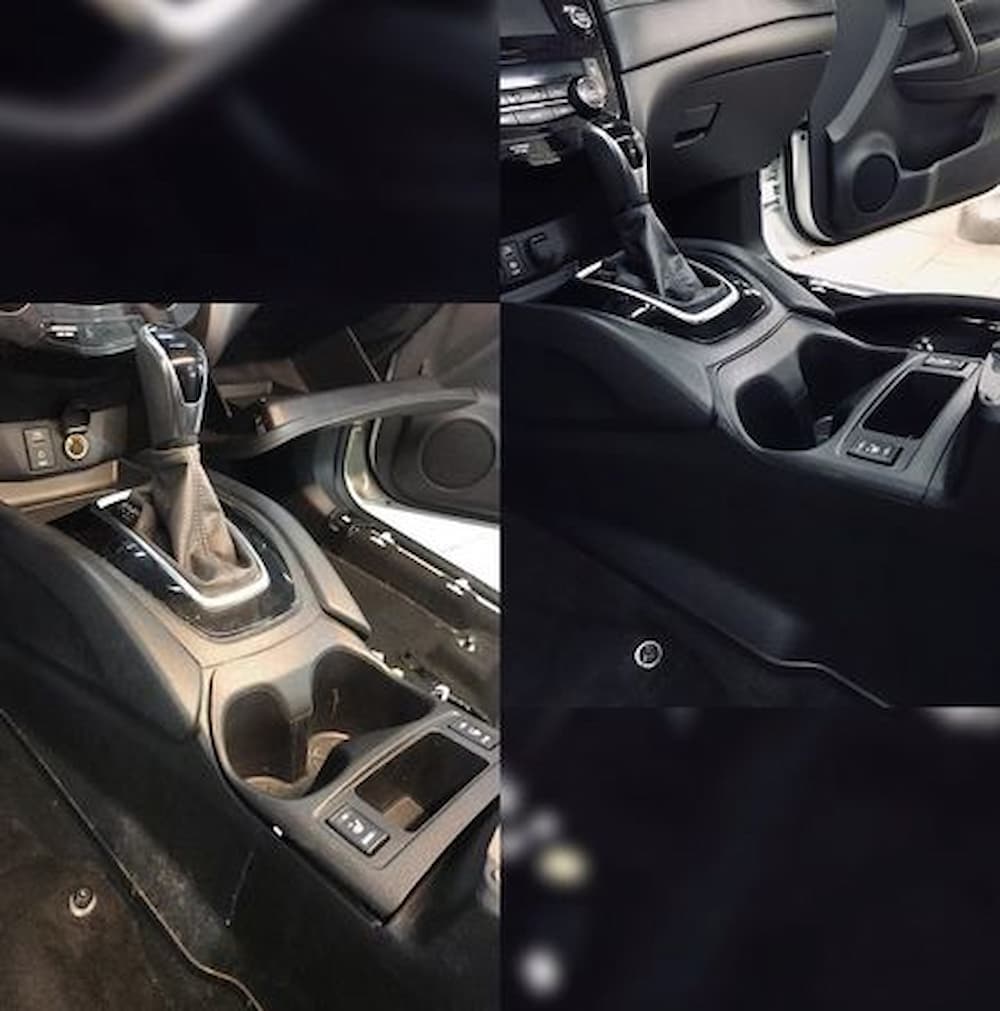 Detailing specialist working carefully on vehicle paintwork